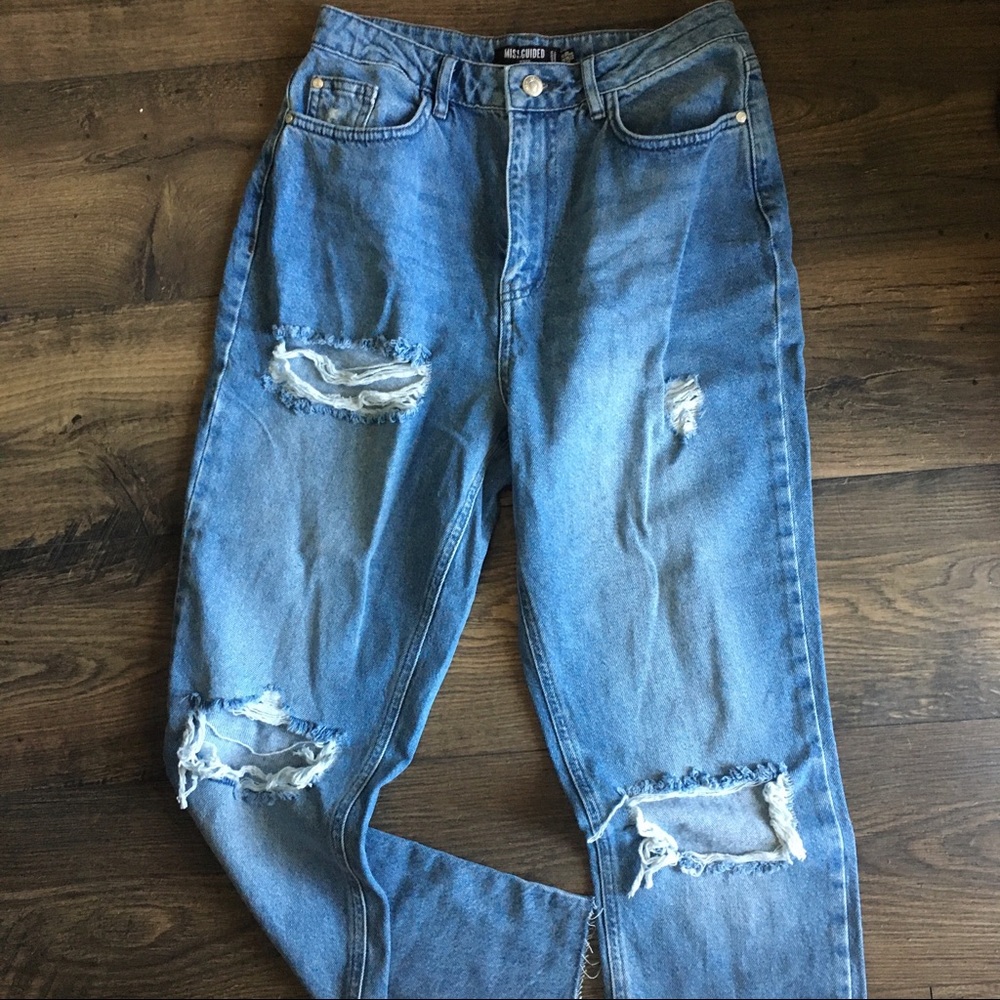 Missguided petite blue slash jeans ๐ - Picture 3 of 5